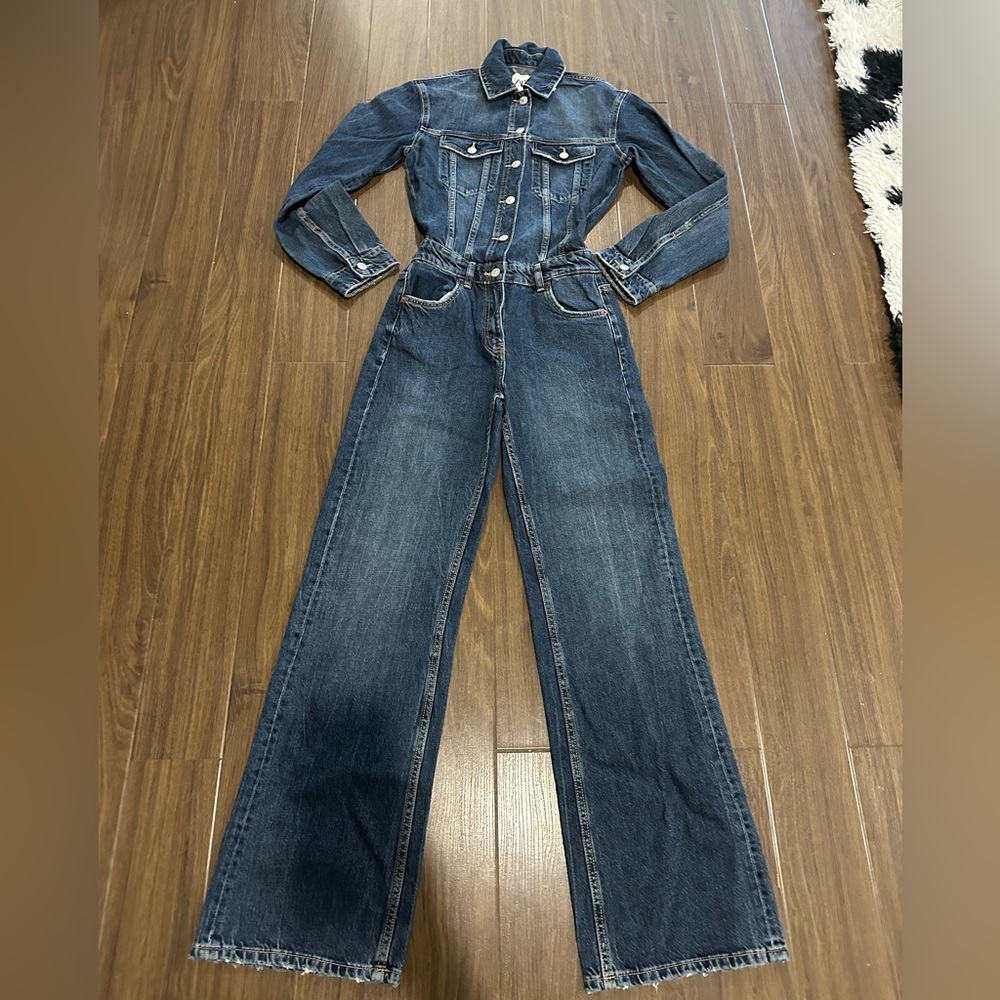 Zara denim dark wash jumpsuit. New with tags,not worn. - Picture 3 of 7